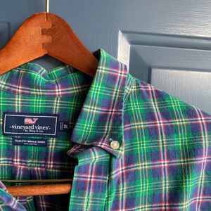 Slim Fit Green Gingham Vineyard Vines Shirt
